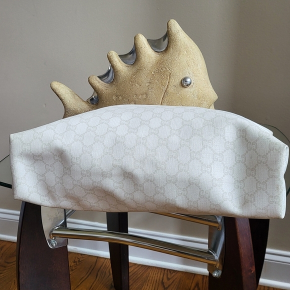 GUCCI GG Plus Monogram White Tote Bag Vintage PVC,, Authentic.!!! - Picture 6 of 16